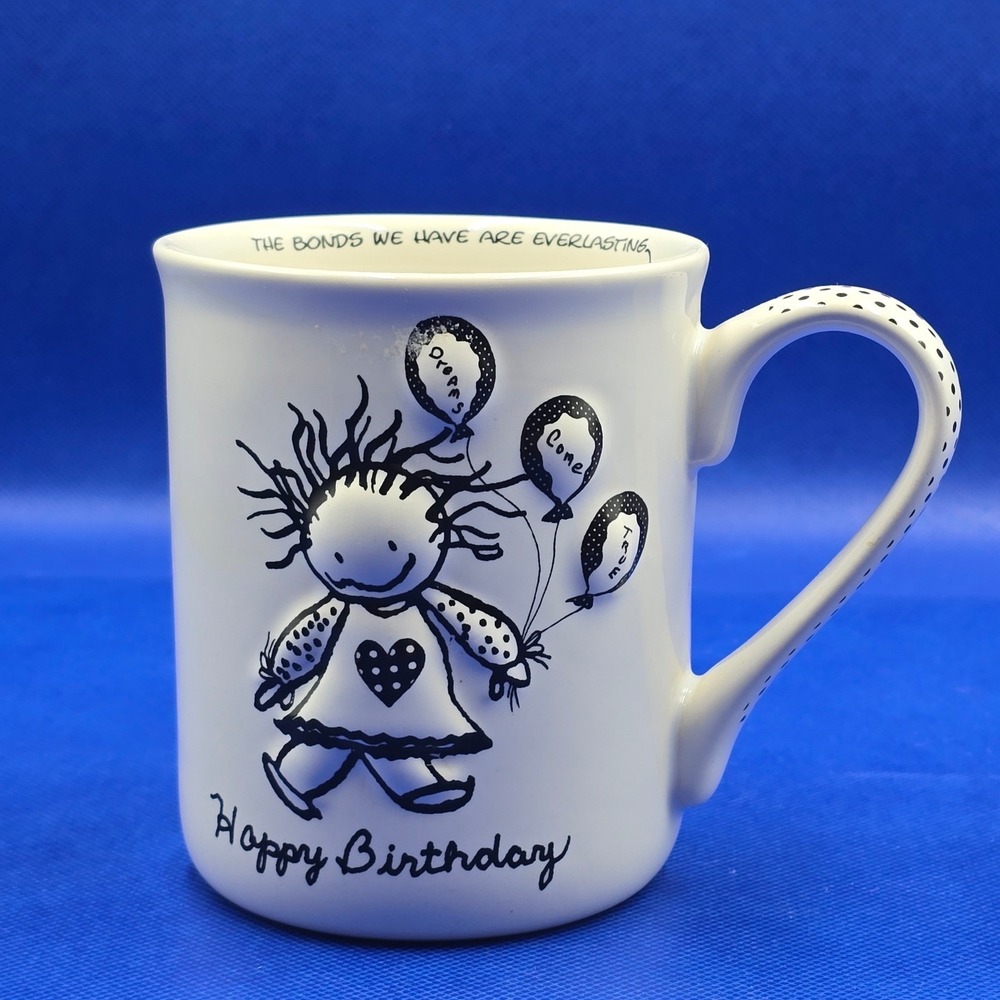 Enesco Children of the Inner Light Happy Birthday Mug Marci Black White Ceramic